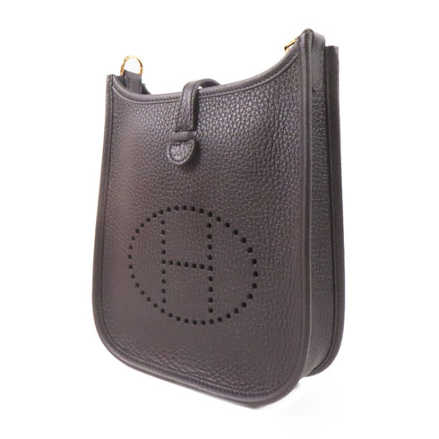 HERMES GHW Evelyne TPM Shoulder Bag Leather Black