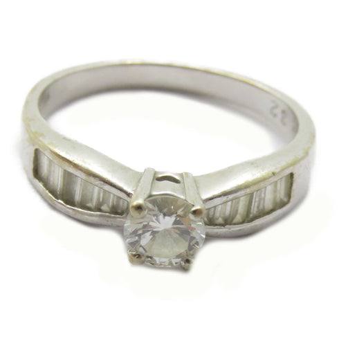FINE JEWELRY 0.32ct Diamond Ring 18K White Gold US#5.25