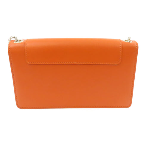 BVLGARI GHW Chain Shoulder Bag Crossbody 285886 Calfskin Leather Orange