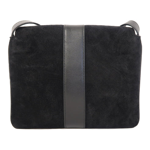 GUCCI GG GHW Shoulder Bag 550126 Suede Leather Black