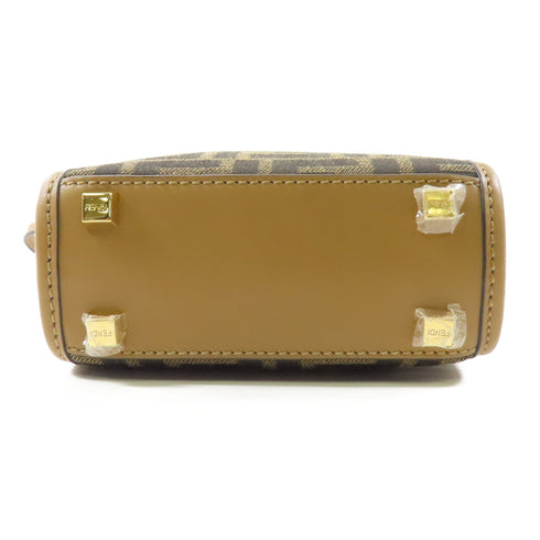 FENDI GHW 2 Way Shoulder Bag 8BS051 Canvas Brown