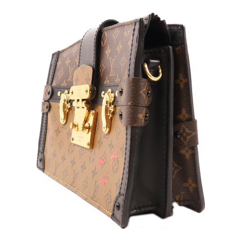 LOUIS VUITTON LV GHW Trunk Clutch Shoulder Bag M43596 Monogram Reverse Brown