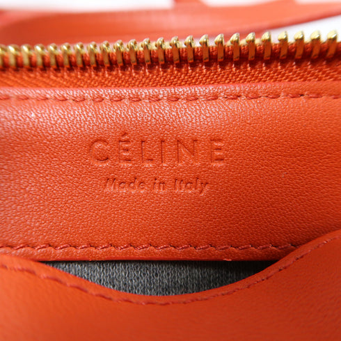 CELINE GHW Trio Shoulder Bag 165113 Lambskin Leather Red