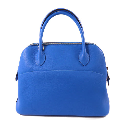 HERMES PHW Bolide 31 2 Way Bag Taurillon Clemence Leather T7 Bleu Hydra