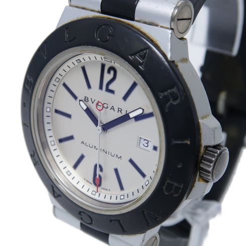 BVLGARI Aluminum Automatic Watch AL44TA Aluminium/Rubber Beige