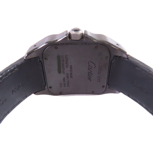 CARTIER Santos 100 Carbon Automatic Watch SS Titanium W2020010 Black