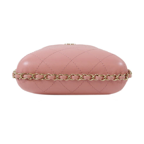 CHANEL Quilted CC GHW Phone Box Chain Shoulder Crossbody Phone Bag Lambskin Pink