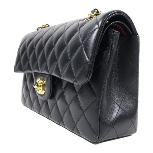CHANEL Quilted CC GHW Classic 23cm Chain Shoulder Bag A01113 Lambskin Black