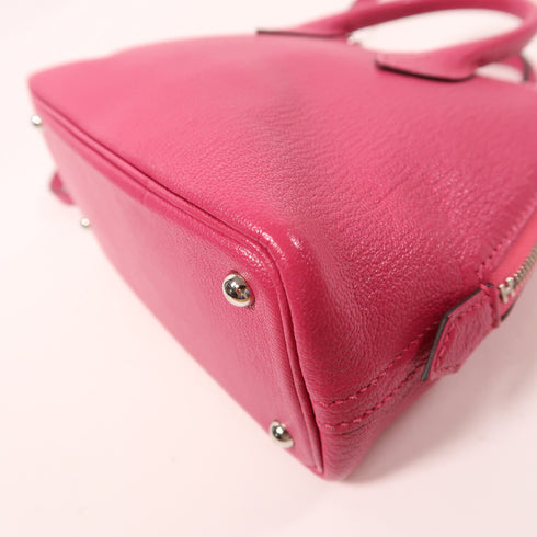 HERMES PHW Mini Bolide 2 Way Shoulder Bag Chevre Leather Rose Pourpre Pink