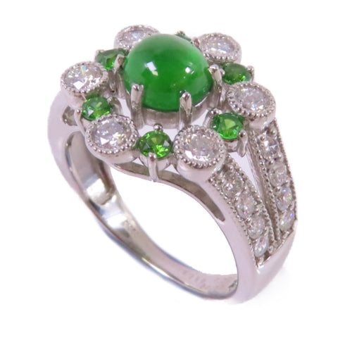 FINE JEWELRY 1.629ct Garnet 0.78ct Diamond Ring US#6.25 PT950 Platinum