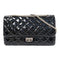 CHANEL Quilted CC SHW 2.55 Chain Shoulder Bag Patent Leather Black