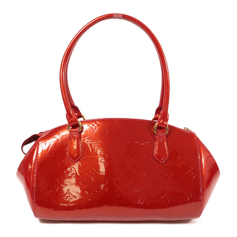 LOUIS VUITTON LV GHW Sherwood Hand Bag M91494 Monogram Vernis Red