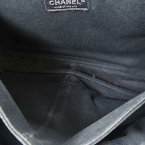 CHANEL CC SHW Split Pocket Flap Chain Shoulder Bag Calfskin Leather Black