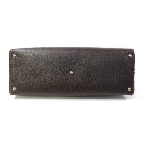 GUCCI GG GHW Crystal Shopping Shoulder Tote Bag Coated Canvas Brown