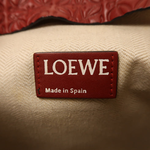 LOEWE GHW Clutch Bag Calfskin Leather Red