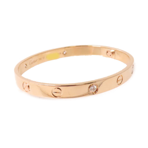 CARTIER 4Diamonds Love Bracelet Classic Model Cartier#17 B6069917 18K Rose Gold