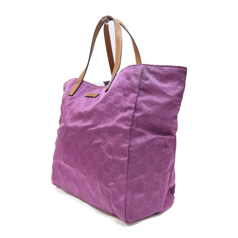 GUCCI GG SHW Tote Bag Handbag 282439 Nylon Purple