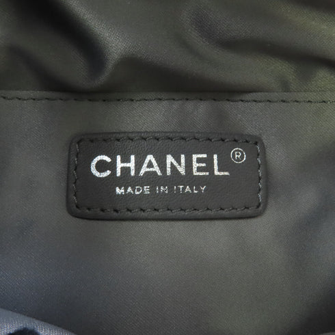 Chanel Quilted CC SHW 15A Belt Bag Waist Bag Calfskin Leather Silver Color