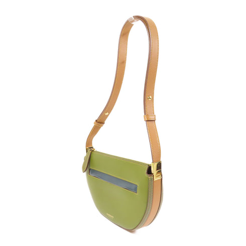 BURBERRY GHW Shoulder Bag Calfskin Leather Green