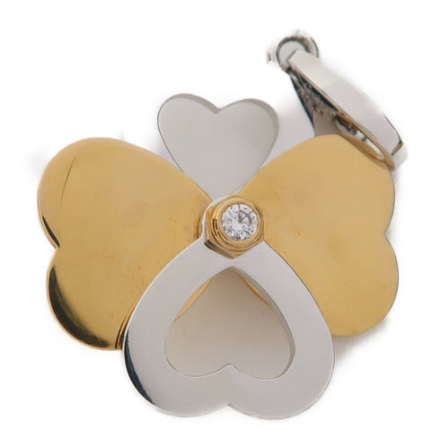 CARTIER Four Leaf Clover Charm 18K White Pink Gold