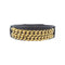 SAINT LAURENT YSL Bangle Leather Metal Black #18.75cm