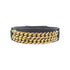 SAINT LAURENT YSL Bangle Leather Metal Black #18.75cm