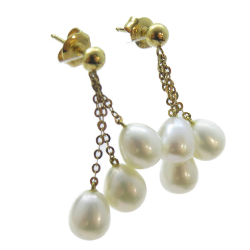 FINE JEWELRY Earrings 18K Yellow Gold/PVC Gold/White