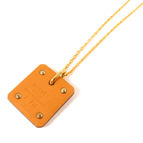 HERMES As De Coeur Pendant Necklace Veau Swift/Metal Gold/Noir