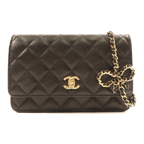 CHANEL CC GHW Wallet On Chain Crossbody Shoulder Bag Calfskin Leather