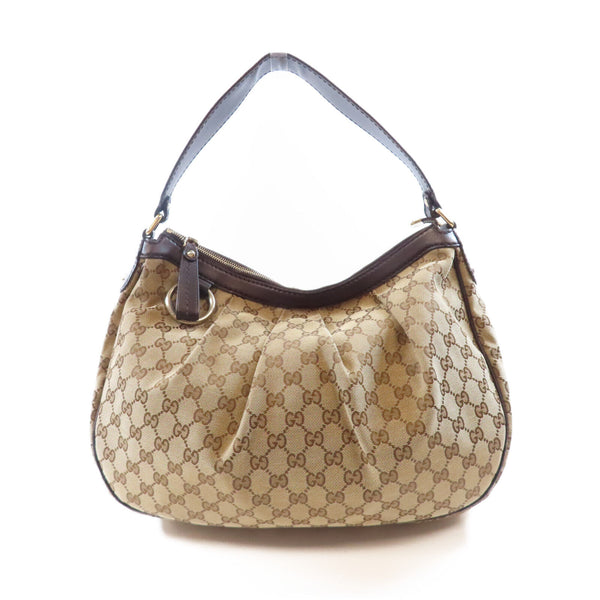 GUCCI GG GHW Sukey Hobo Shoulder Bag 232955 Canvas Brown