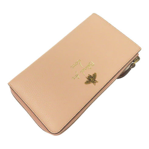 GUCCI GG GHW Blind for Lobe Wristlet Wallet 498082 Calfskin Leather Pink