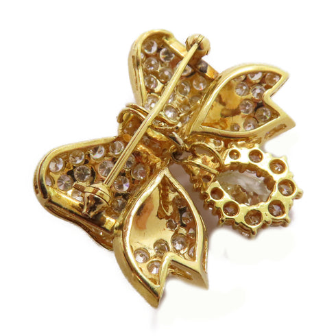 FINE JEWELRY 1.01ct 3.35ct Diamond Brooch 18K Yellow Gold 9.7g