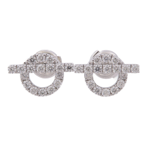 HERMES Finesse Earrings Diamond 18K White Gold