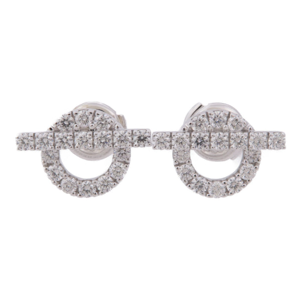 HERMES Finesse Earrings Diamond 18K White Gold