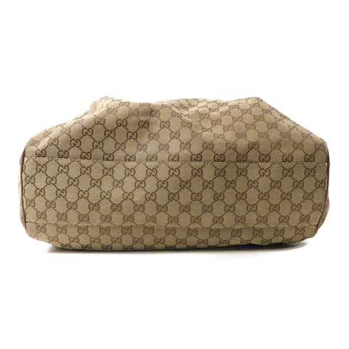 GUCCI GG GHW Sukey Hobo Shoulder Bag 211943 Canvas Brown v1