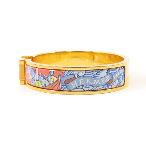HERMES GHW Clic H Bracelet Metal Gold/Multicolor