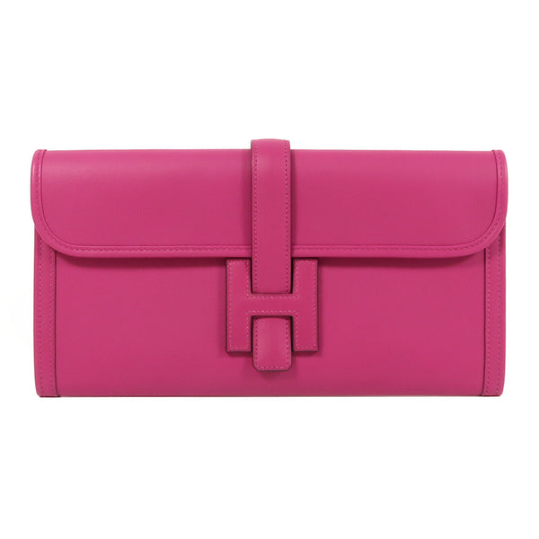 HERMES Jige Elan 29 Clutch Swift Leather Rose Pourpre