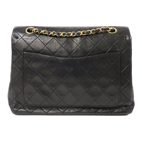CHANEL Quilted CC GHW Chain Shoulder Bag Lambskin Leather Black v1