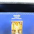 HERMES GHW Mini Kelly 2way Handbag Box Calf Leather Blue Used Y 1995