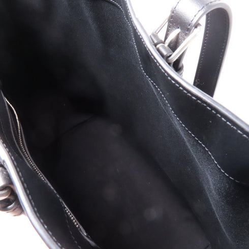 CELINE SHW Shoulder Tote Bag 113742FFZ Coated Canvas Leather Black Brown