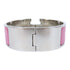 HERMES Clic Clac H Bracelet Bangle Metal Silver Pink
