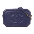 CHANEL CC GHW Chain Shoulder Bag Calfskin Leather Blue v2