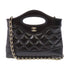 CHANEL Quilted CC GHW Nano 31 2way Chain Shoulder Bag Calfskin Leather Black