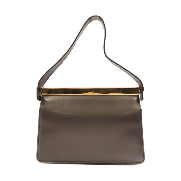 GUCCI GG GHW Handbag Calfskin Leather