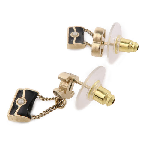 CHANEL CC Earrings B12/A Metal Gold Black