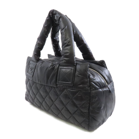 CHANEL Quilted CC SHW Co Co Cocoon Handbag Nylon Black
