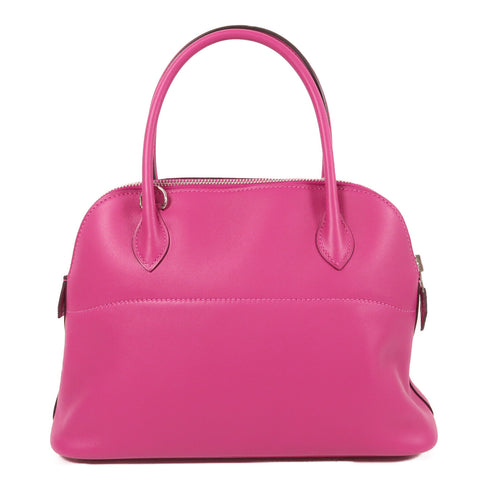 HERMES PHW Bolide 27 2 Way Shoulder Bag Swift Leather Purple