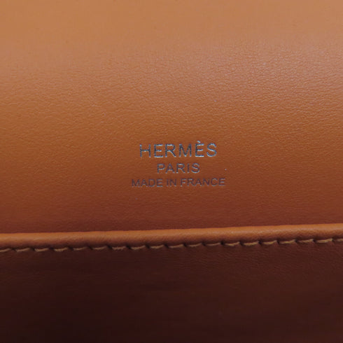 HERMES PHW Geta Shoulder Bag Chevre Leather Stamp U Orange