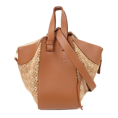 LOEWE GHW Hammork 2 Way Bag Canvas/Leather Brown