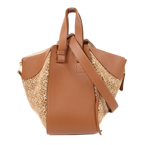 LOEWE GHW Hammork 2 Way Bag Canvas/Leather Brown